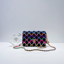 이미지를 갤러리 뷰어에 로드 , No.001342-1-Chanel Tweed Pearl Crush Wallet On Chain (Brand New / 全新貨品)