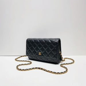 No.001693-Chanel Caviar Timeless Classic Wallet On Chain