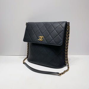 No.001699-Chanel Large Chain Sides Hobo Bag