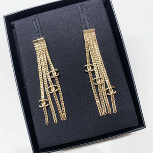 No.4481-Chanel Metal Tassel Coco Mark Earrings (Unused/ 未使用品)