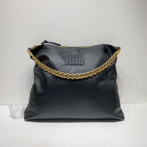 No.4355-Miu Miu Black Leather Tote Bag