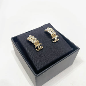 No.4452-Chanel Metal Crystal Sparkling Wheat CC Earrings (Unused / 未使用品)