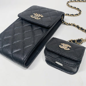 No.4486-Chanel Phone &amp; AirPods Pro Case With Chain