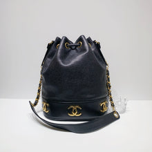 Load image into Gallery viewer, No.3976-Chanel Vintage Caviar Triple CC Bucket Bag
