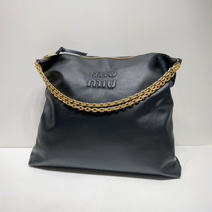 No.4355-Miu Miu Black Leather Tote Bag