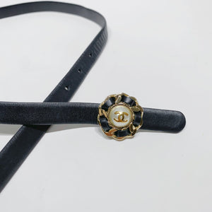 No.4266-Chanel Metal & Pearl Leather Belt