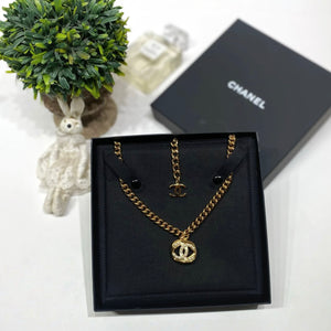 No.4484-Chanel Metal Pearl Coco Mark Necklace (Unused/ 未使用品)