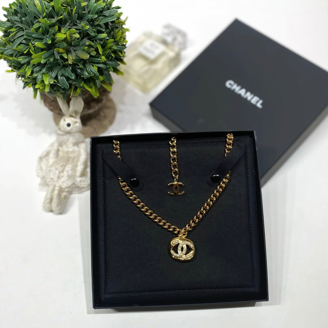 No.4484-Chanel Metal Pearl Coco Mark Necklace (Unused/ 未使用品)