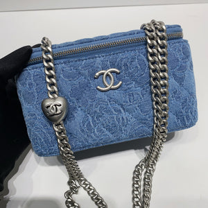 No.4421-Chanel Denim Sweet Heart Vanity With Chain (Unused / 未使用品)