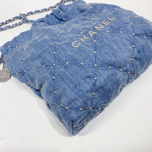 No.4520-Chanel Denim Small 22 Tote Bag