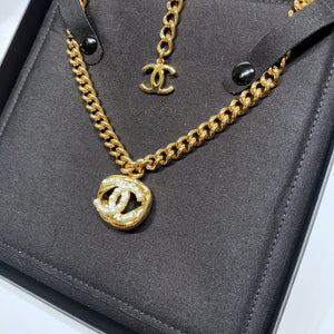 No.4484-Chanel Metal Pearl Coco Mark Necklace (Unused/ 未使用品)