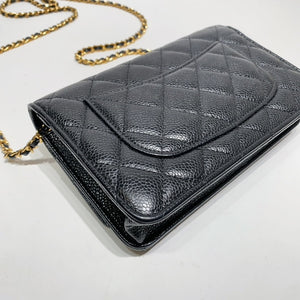 No.001693-Chanel Caviar Timeless Classic Wallet On Chain