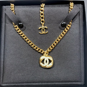 No.4484-Chanel Metal Pearl Coco Mark Necklace (Unused/ 未使用品)