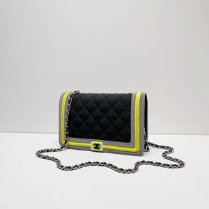 No.4145-Chanel Fabric Boy Wallet On Chain