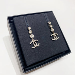 No.4245-Chanel Crystal & Metal Coco Mark Earrings