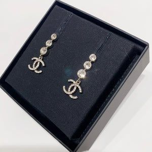 No.4245-Chanel Crystal & Metal Coco Mark Earrings