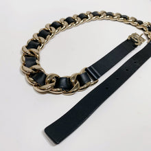 画像をギャラリービューアに読み込む, No.4147-Chanel Gold Metal &amp; Leather Cruise Belt
