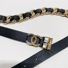 画像をギャラリービューアに読み込む, No.4147-Chanel Gold Metal &amp; Leather Cruise Belt

