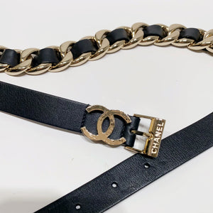No.4147-Chanel Gold Metal & Leather Cruise Belt