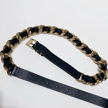 將圖片載入圖庫檢視器 No.4147-Chanel Gold Metal &amp; Leather Cruise Belt
