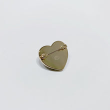 将图片加载到图库查看器，No.4163-Chanel Metal &amp; Leather Heart Brooch
