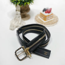 이미지를 갤러리 뷰어에 로드 , No.4173-Chanel Calfskin Zipper CC Chain Belt

