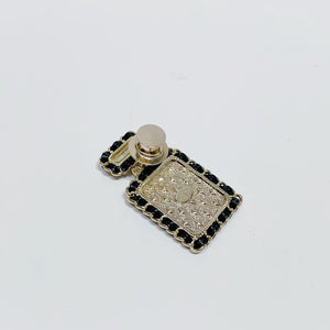 No.4174-Chanel Metal &amp; Leather Perfume Bottle Brooch
