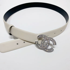 No.4196-Chanel Crystal Pearl & Leather Coco Mark Belt