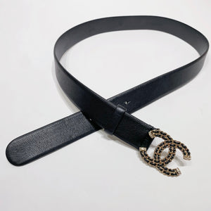 No.4195-Chanel Metal & Leather Coco Mark Belt