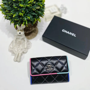 No.4217-Chanel Rainbow Piping Flap Card Holder