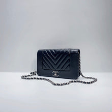 Load image into Gallery viewer, No.001548-Chanel Belle Vintage Chevron Wallet On Chain (Unused / 未使用品)
