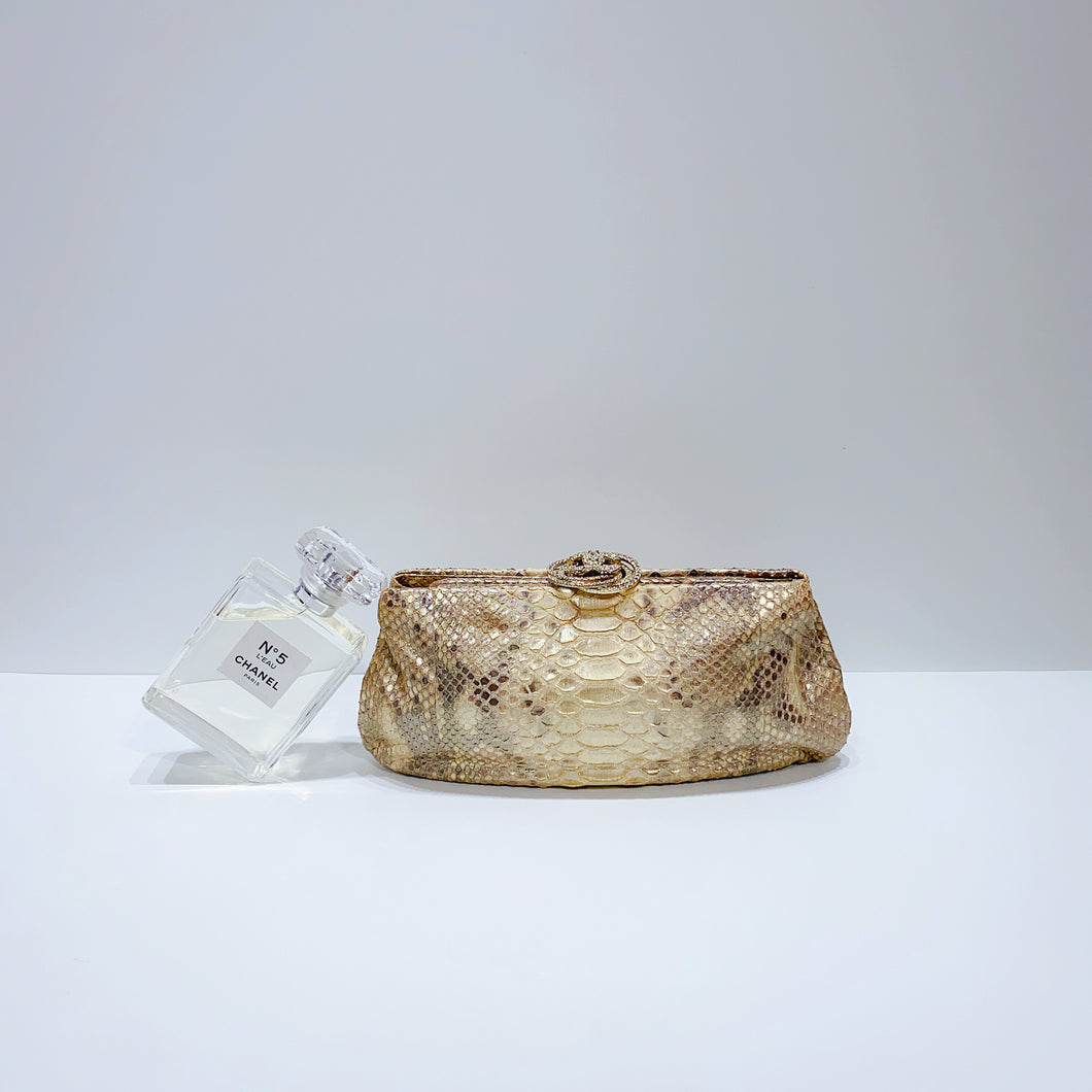 No.3830-Chanel Python Croisette Exotic Clutch Bag