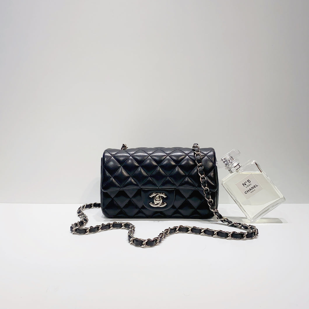 No.3859-Chanel Lambskin Rectangular Classic Flap Mini 20cm