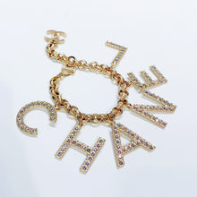 Load image into Gallery viewer, No.3885-Chanel Gold Metal &amp; Crystal Letter Bracelet
