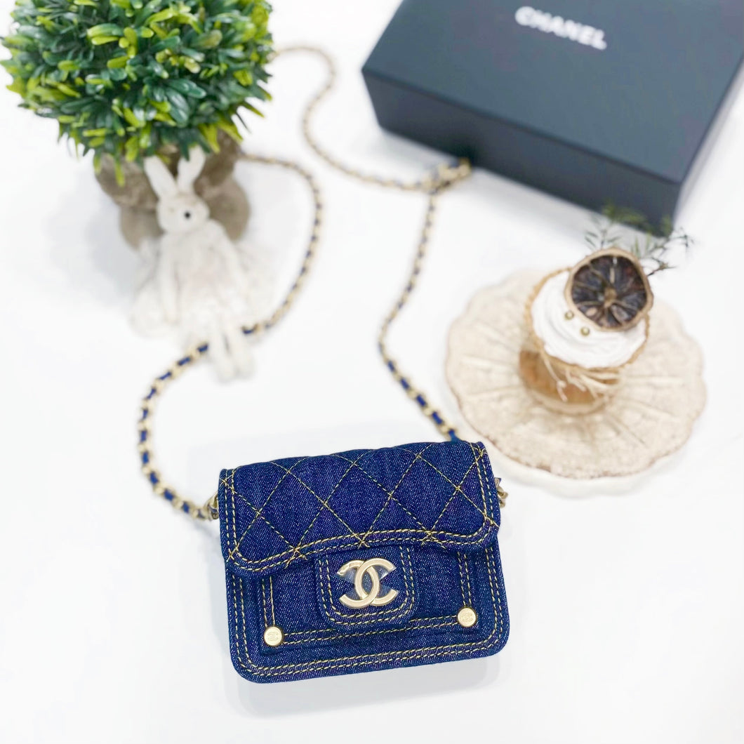 No.3889-Chanel Denim Double You Clutch With Chain( Brand New / 全新貨品)