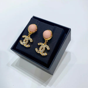 No.3852-Chanel Metal Crystal & Glass Coco Mark Earrings (Brand New / 全新貨品)