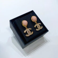 将图片加载到图库查看器，No.3852-Chanel Metal Crystal &amp; Glass Coco Mark Earrings (Brand New / 全新貨品)
