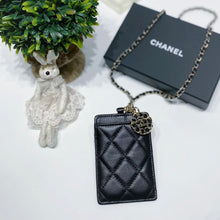 Load image into Gallery viewer, No.3999-Chanel Coco Eyelet Card Holder With Chain (Unused / 未使用品)
