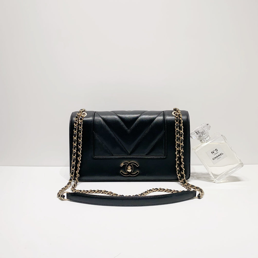 No.4065-Chanel Melle Vintage Chevron Flap Bag