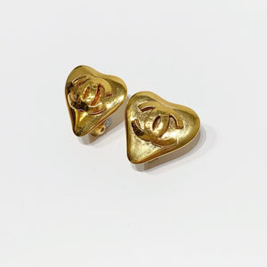 No.4059-Chanel Vintage Heart Coco Mark Earrings