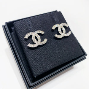 No.001620-4-Chanel Metal Crystal Coco Mark Earrings  (Brand New / 全新貨品)