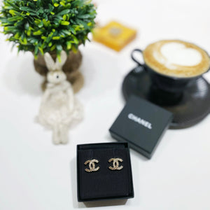 No.001620-5-Chanel Metal Crystal Coco Mark Earrings  (Brand New / 全新貨品)
