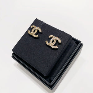 No.001620-5-Chanel Metal Crystal Coco Mark Earrings  (Brand New / 全新貨品)