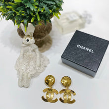 将图片加载到图库查看器，No.4116-Chanel Vintage Drop Coco Mark Earrings
