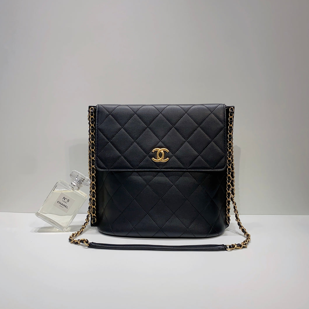 No.3907-Chanel Large Chain Sides Hobo Bag