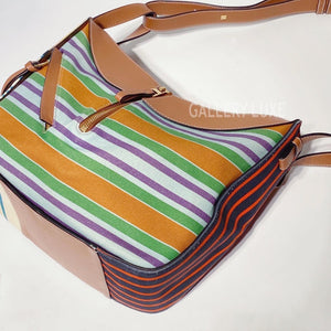 No.3342-Loewe Canvas Stripes Small Hammock Bag