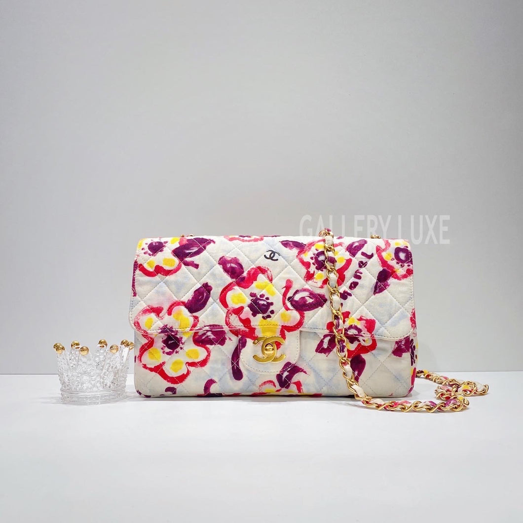 No.3353-Chanel Vintage Print Flower Flap Bag