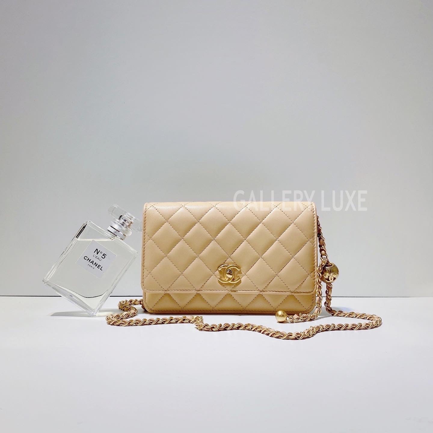 Chanel Wallet On Chain Pearl Crush Denim Luxury Bags  Wallets on  Carousell