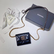 将图片加载到图库查看器，No.3109-Chanel 19 Flap Coins Purse With Chain (Unused / 未使用品)
