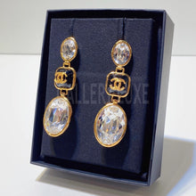 将图片加载到图库查看器，No.3138-Chanel Gold Drop Crystal Earrings
